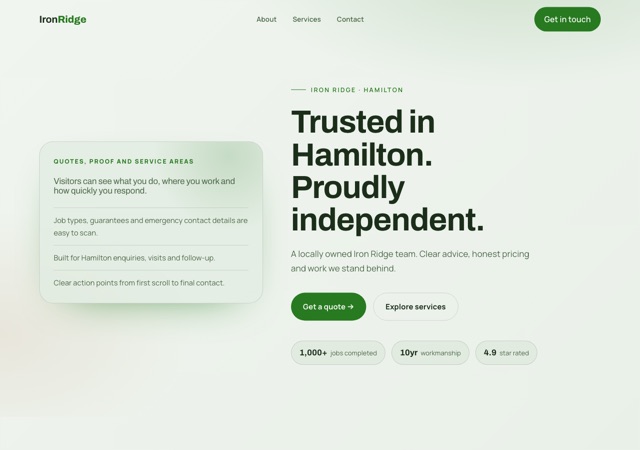 Preview of the metal-roofing website template