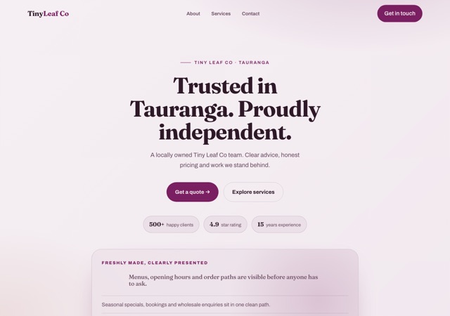 Preview of the microgreen-grower website template