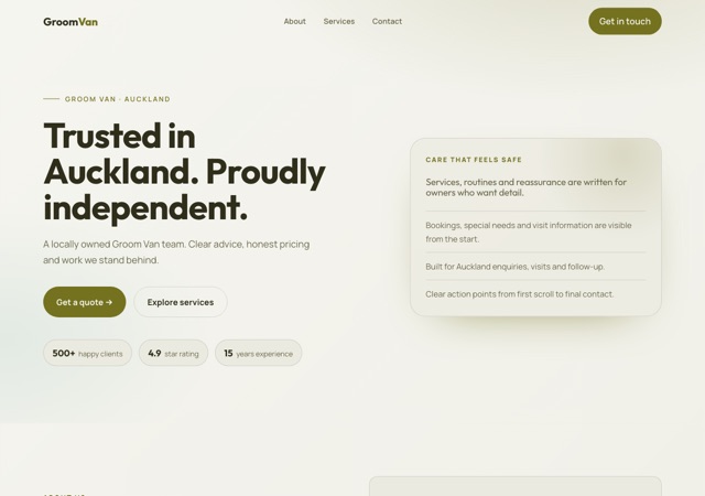 Preview of the mobile-dog-groomer website template