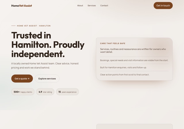 Preview of the mobile-vet-nurse website template