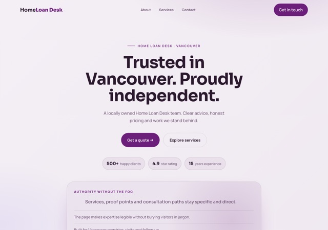 Preview of the mortgage-broker website template