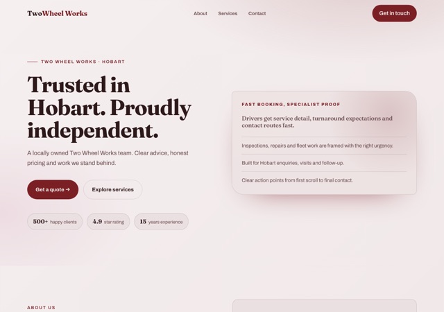 Preview of the motorcycle-workshop website template
