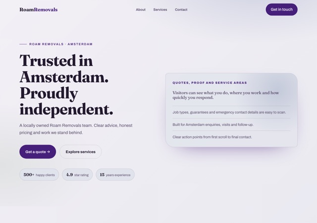 Preview of the moversglobal website template