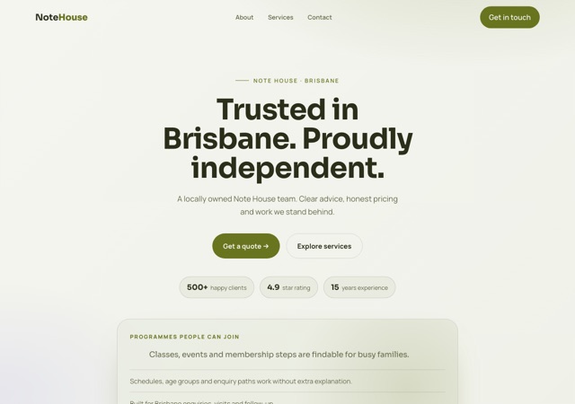 Preview of the music-school website template