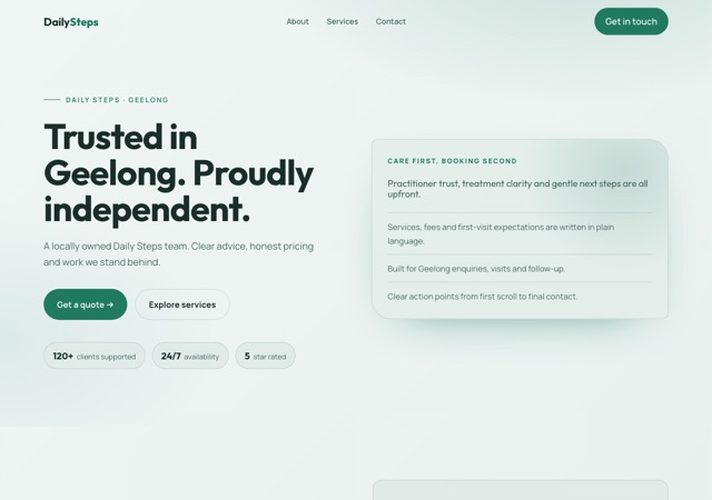 Preview of the ndis-support website template