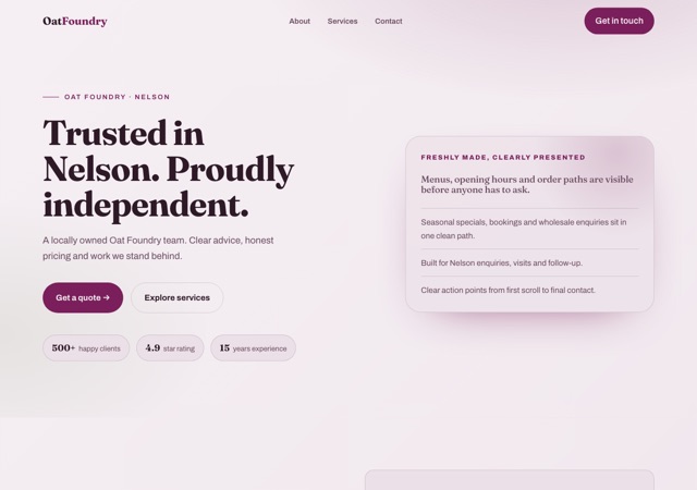 Preview of the oat-milk-maker website template