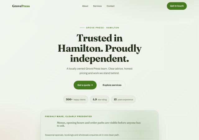 Preview of the olive-oil-estate website template