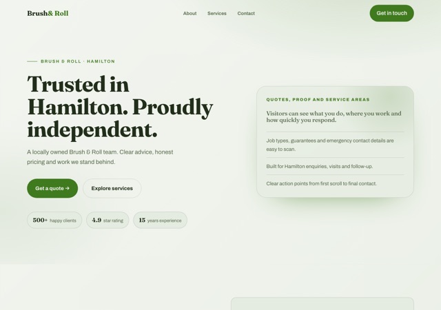 Preview of the painter website template