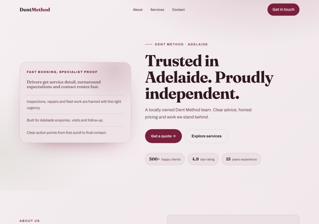 Preview of the paintless-dent-repair website template
