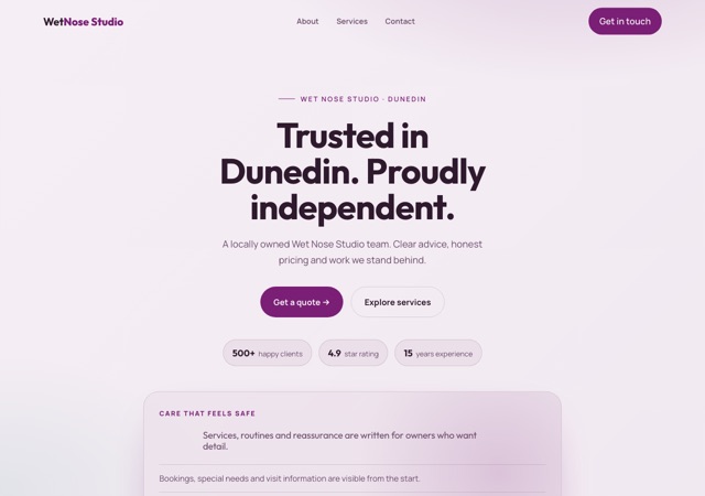 Preview of the pet-photography website template