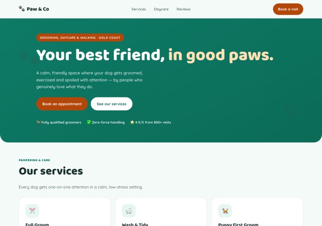 Preview of the petcare website template