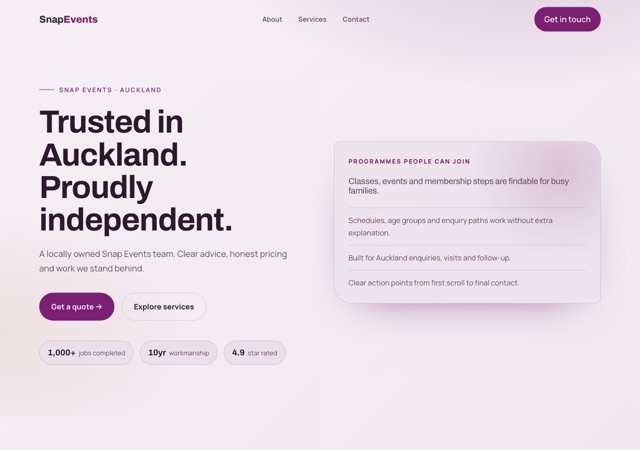 Preview of the photobooth website template