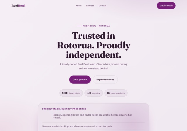 Preview of the poke-bowl-shop website template
