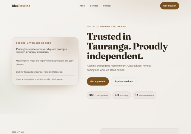 Preview of the pool-maintenance website template