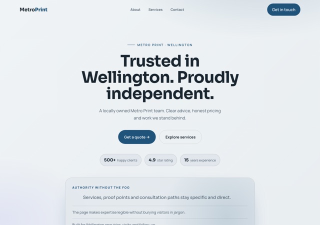 Preview of the print website template