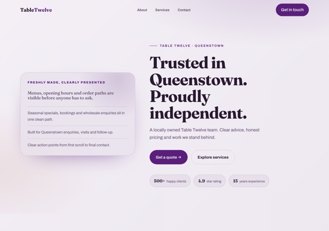 Preview of the private-dining-room website template