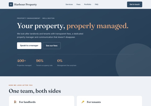 Preview of the property website template