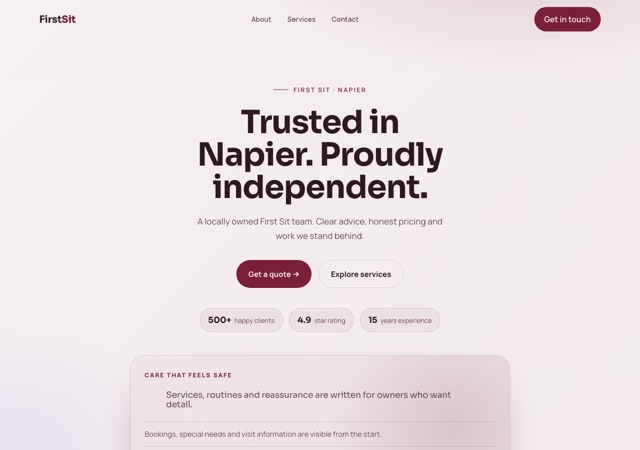 Preview of the puppy-school website template