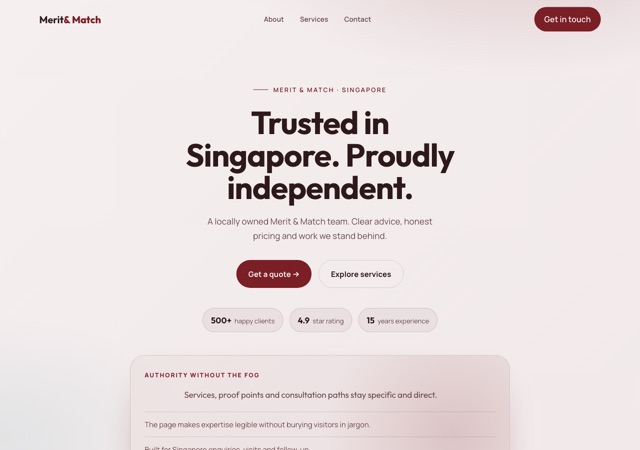 Preview of the recruit website template