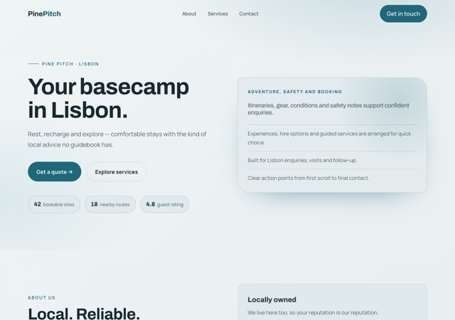 Preview of the riverside-campground website template