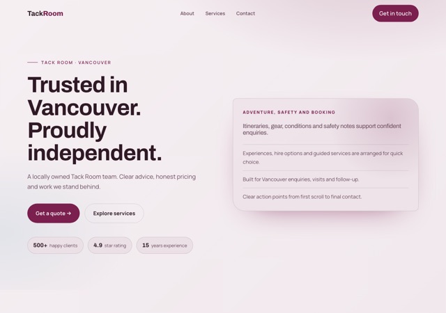 Preview of the sailing-school website template