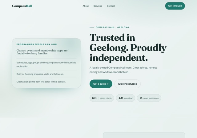 Preview of the scout-hall website template