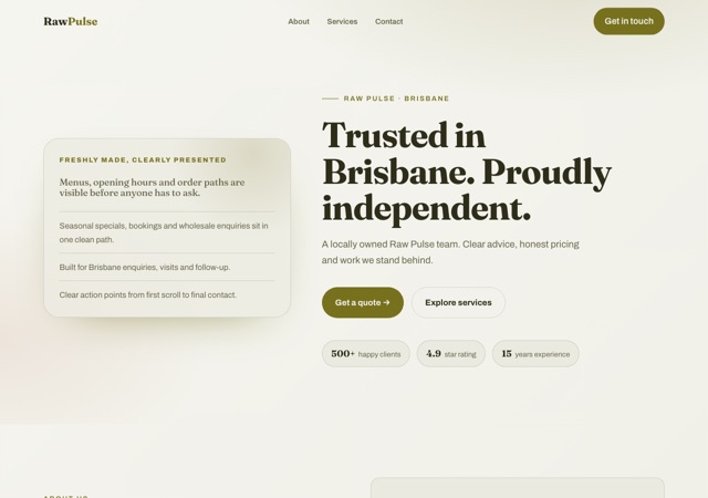 Preview of the smoothie website template