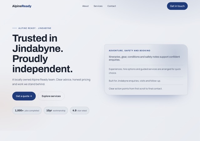 Preview of the snow website template