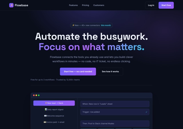 Preview of the software website template
