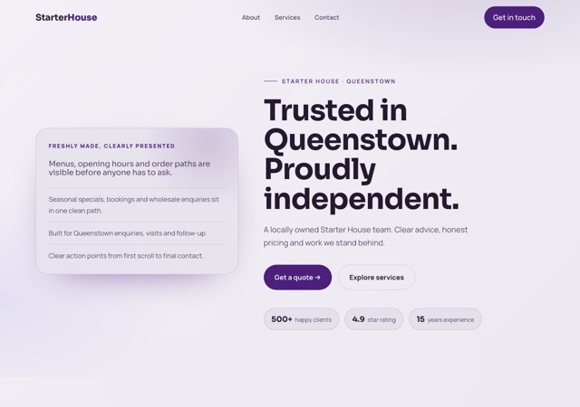 Preview of the sourdough-school website template