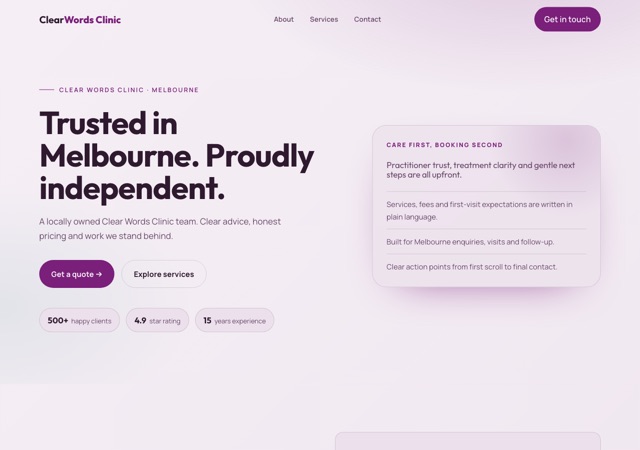 Preview of the speech-therapy website template