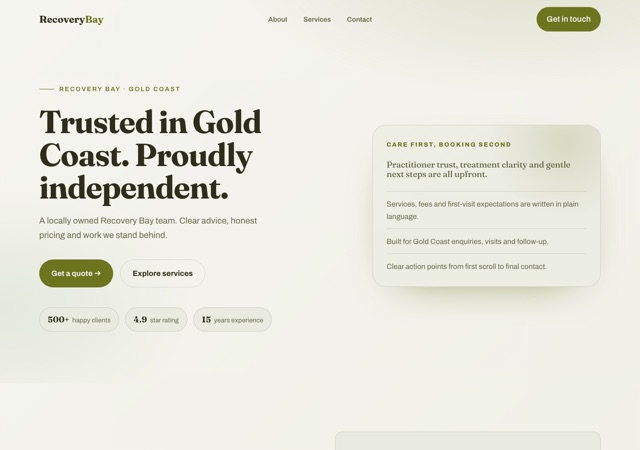 Preview of the sports-recovery website template