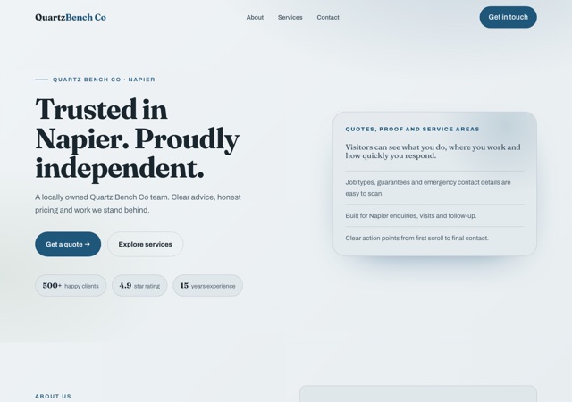 Preview of the stone-benchtops website template