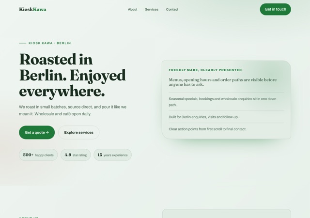 Preview of the streetcoffee website template