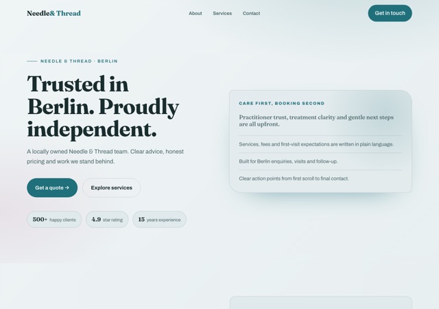 Preview of the tattoo website template