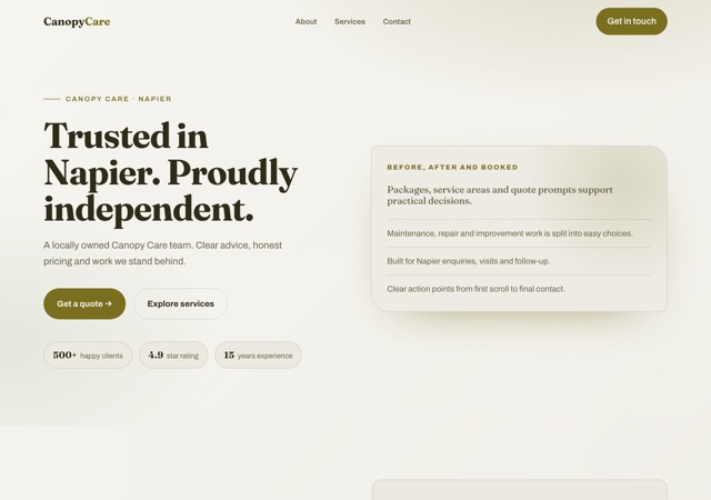 Preview of the tree-arborist website template