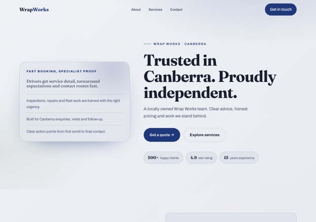 Preview of the vehicle-wraps website template