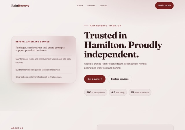 Preview of the water-tank-installation website template