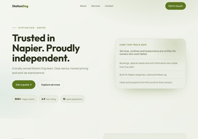 Preview of the working-dog-training website template